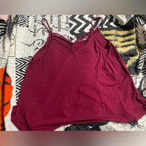 Express Deep Red Strappy Top